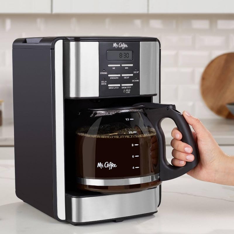 12-Cup Programmable Coffee Maker Black/Stainless Steel N598237