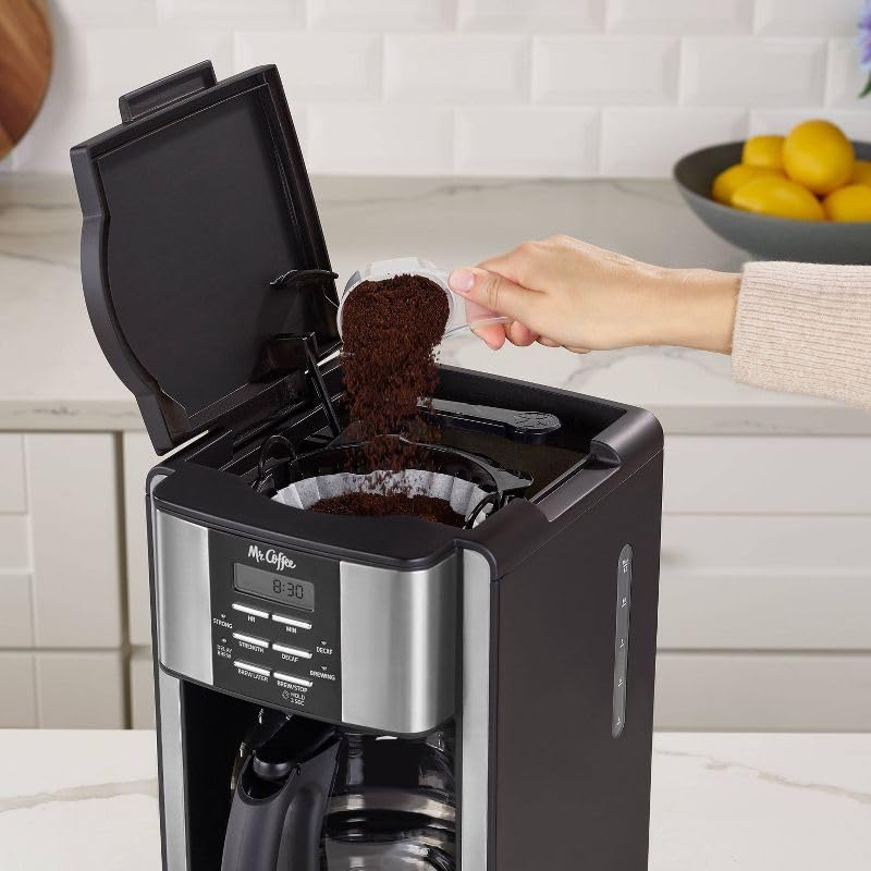 12-Cup Programmable Coffee Maker Black/Stainless Steel N598237