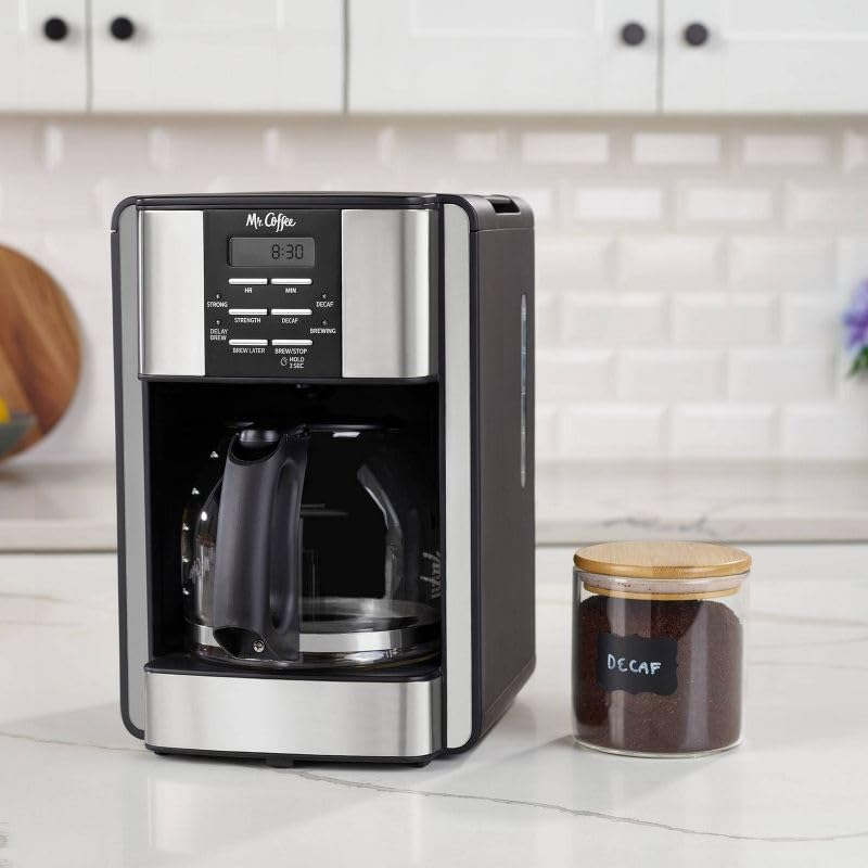 12-Cup Programmable Coffee Maker Black/Stainless Steel N598237
