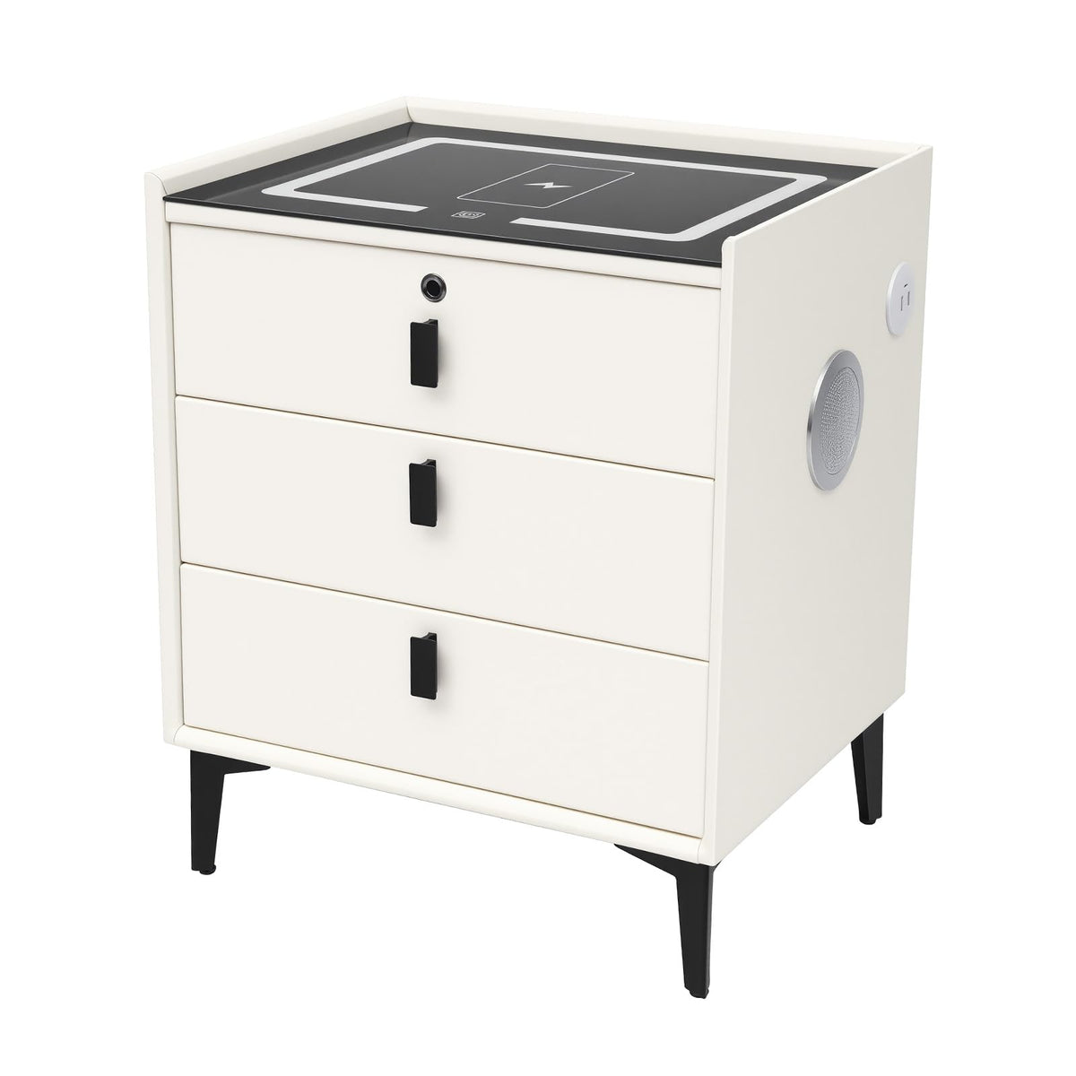 3-Drawer LED Nightstand with Wireless Charging Station N18757