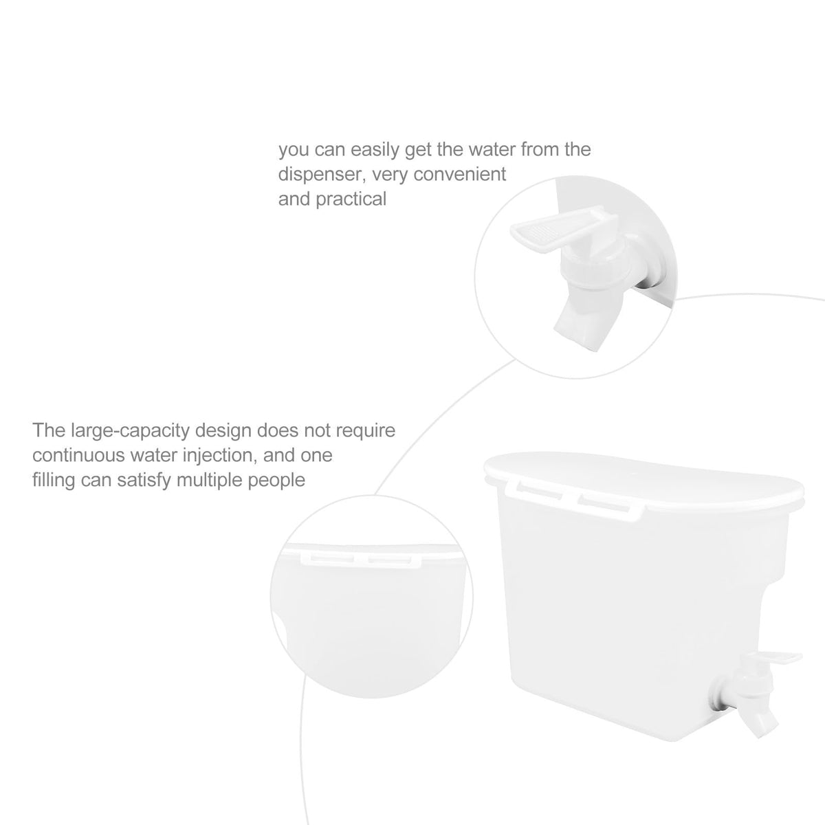 Water Jug with Faucet Large-capacity PP Pitcher W599