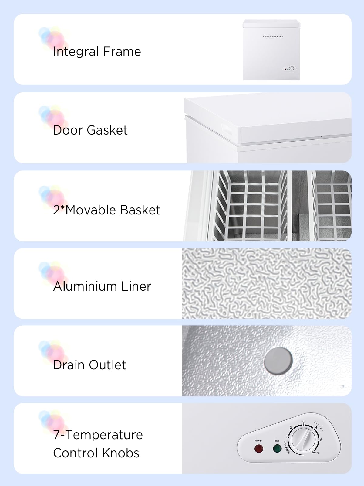 7.0 Cu.Ft Chest Freezer with Removable Basket, White U954