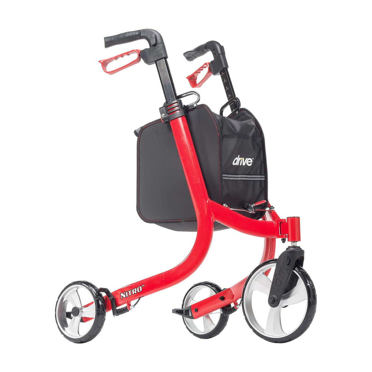 Red 3 Wheel Rollator Walker T5765