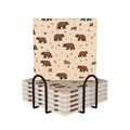 Square Cartoon Bear Ceramic Coasters Set of 6 R636