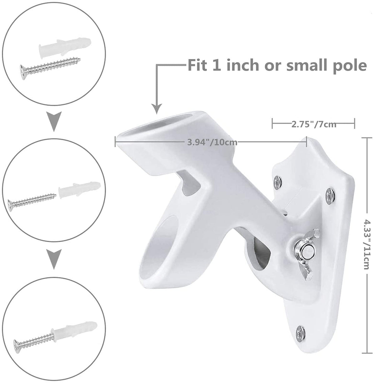 Heavy Duty Flag Pole Holder Wall Mounting Bracket 1" E973