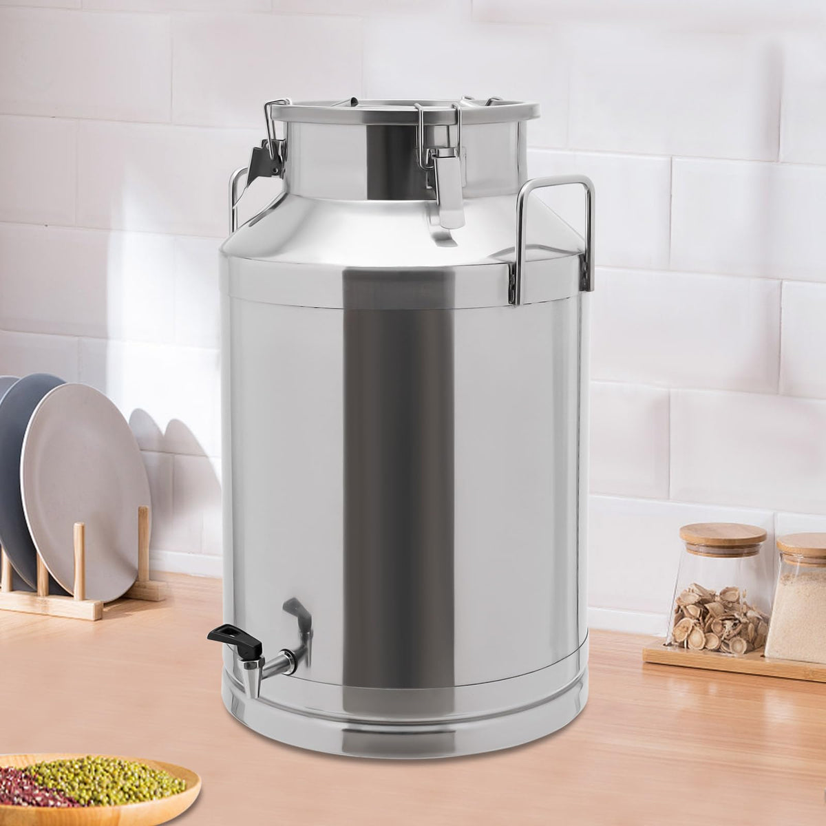 60L Milk Can with Faucet and Lid V44966