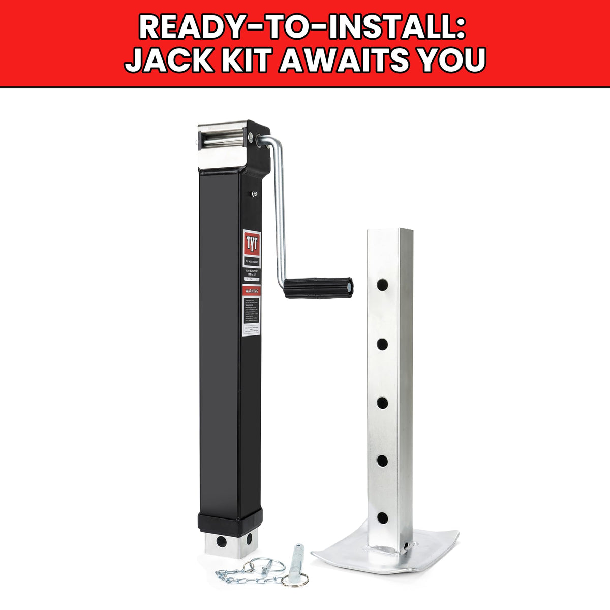 8000lbs 15 Inches Lift Square Trailer Jack with Drop Leg Q469
