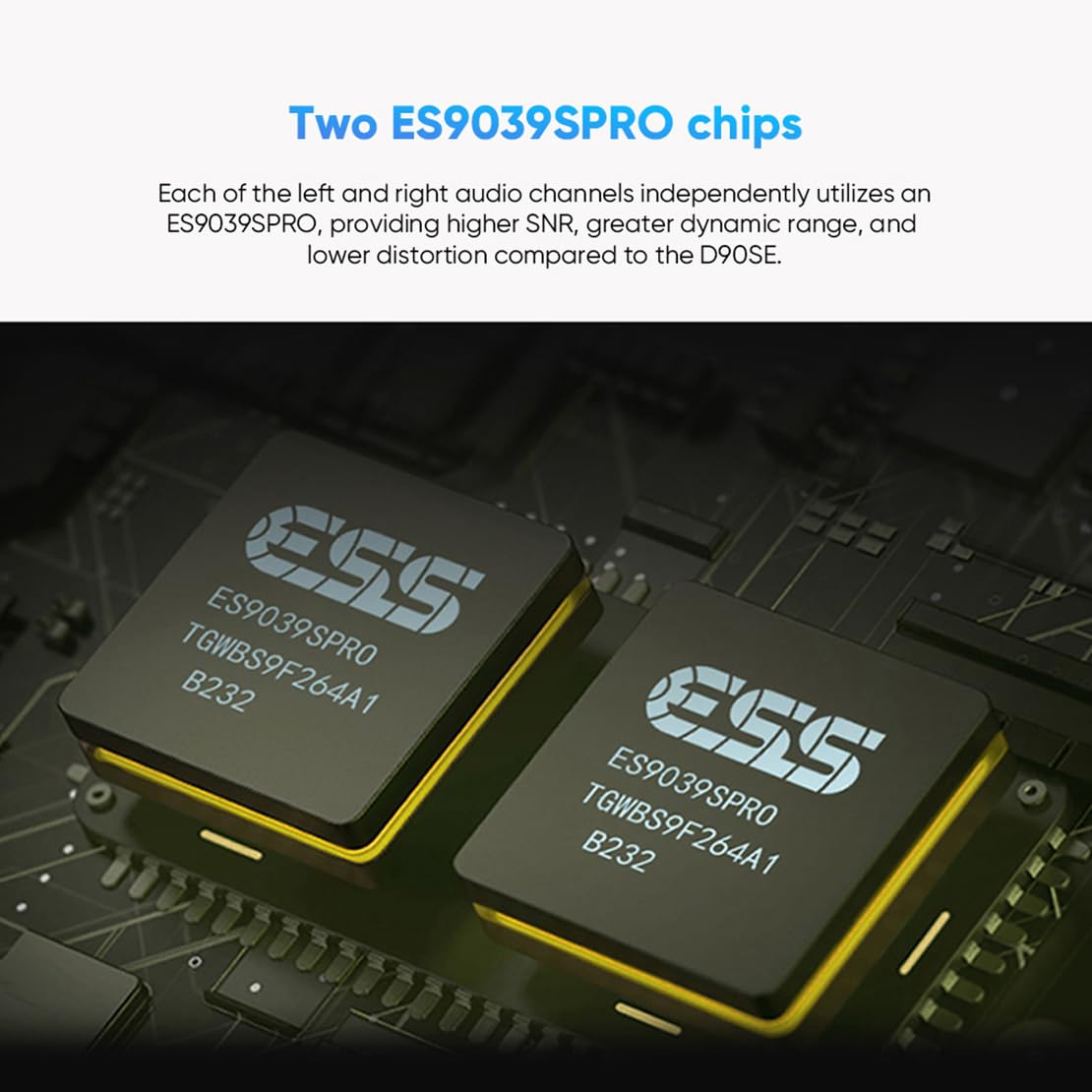 Full Balanced DAC ES9039SPRO DSD512 PCM 32bit/768kHz Black Y966512