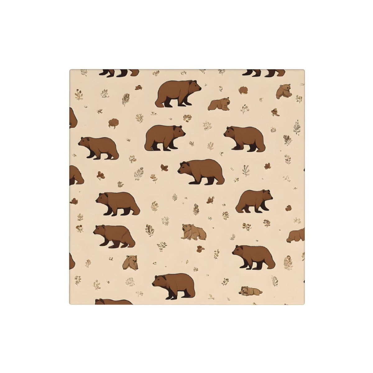 Square Cartoon Bear Ceramic Coasters Set of 6 R636
