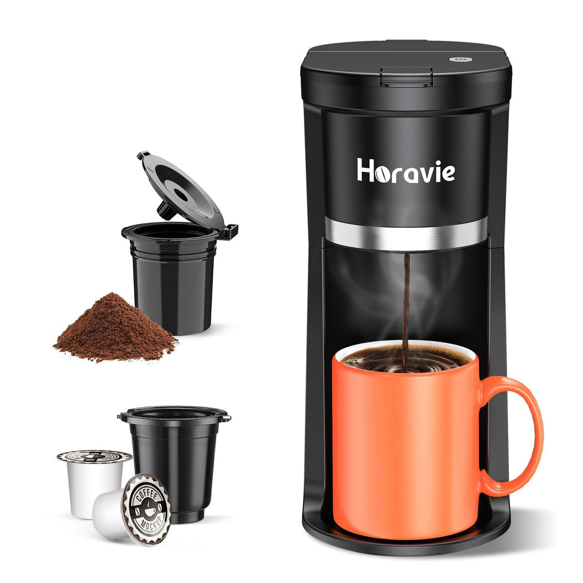 Single Serve Coffee Maker for K-Cup & Grounds H247