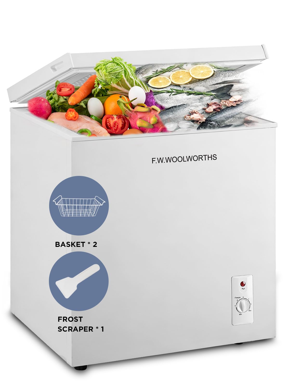 7.0 Cu.Ft Chest Freezer with Removable Basket, White U954