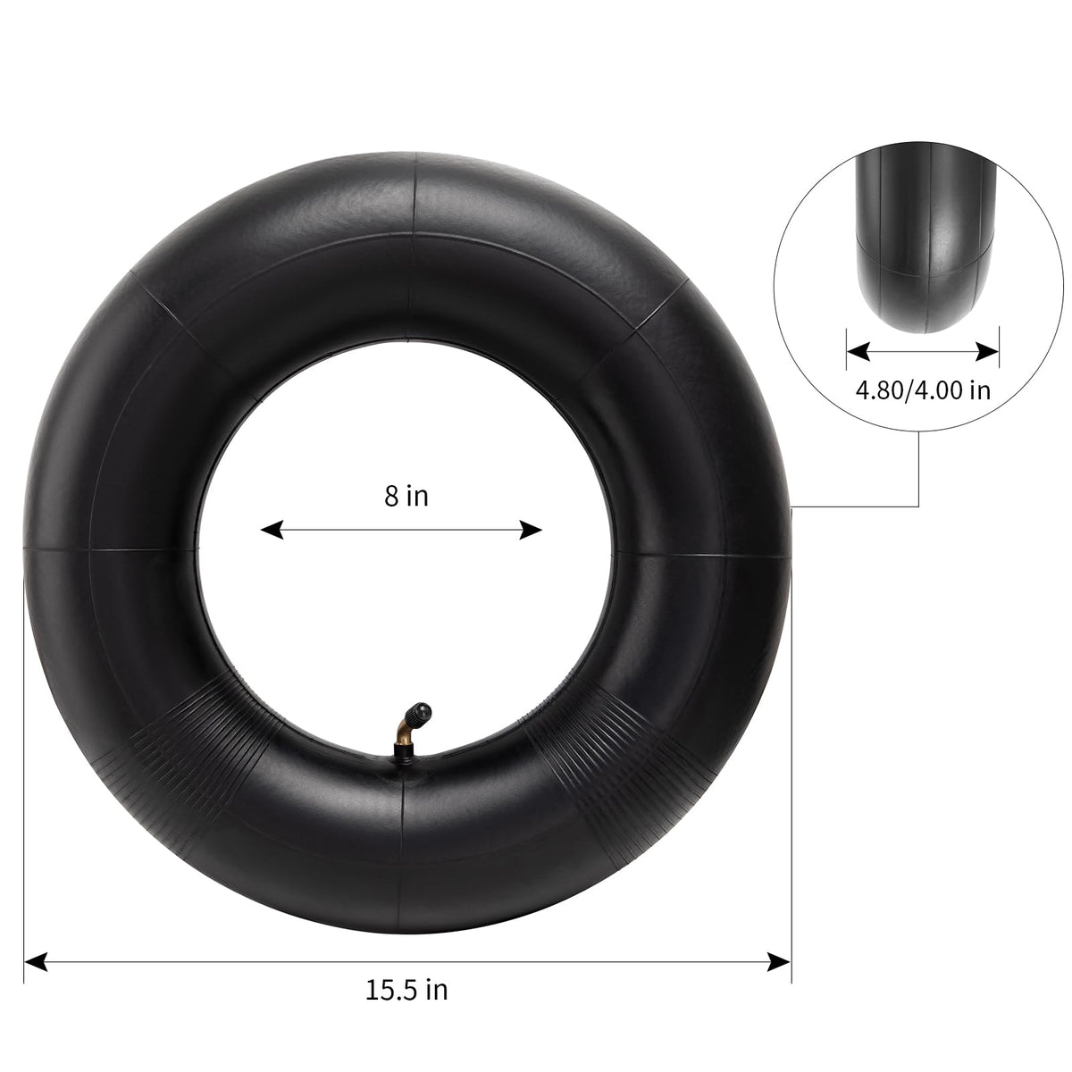 4.80/4.00-8 Replacement Tire Inner Tube with TR87 Angled Valve Pack of 2 U584