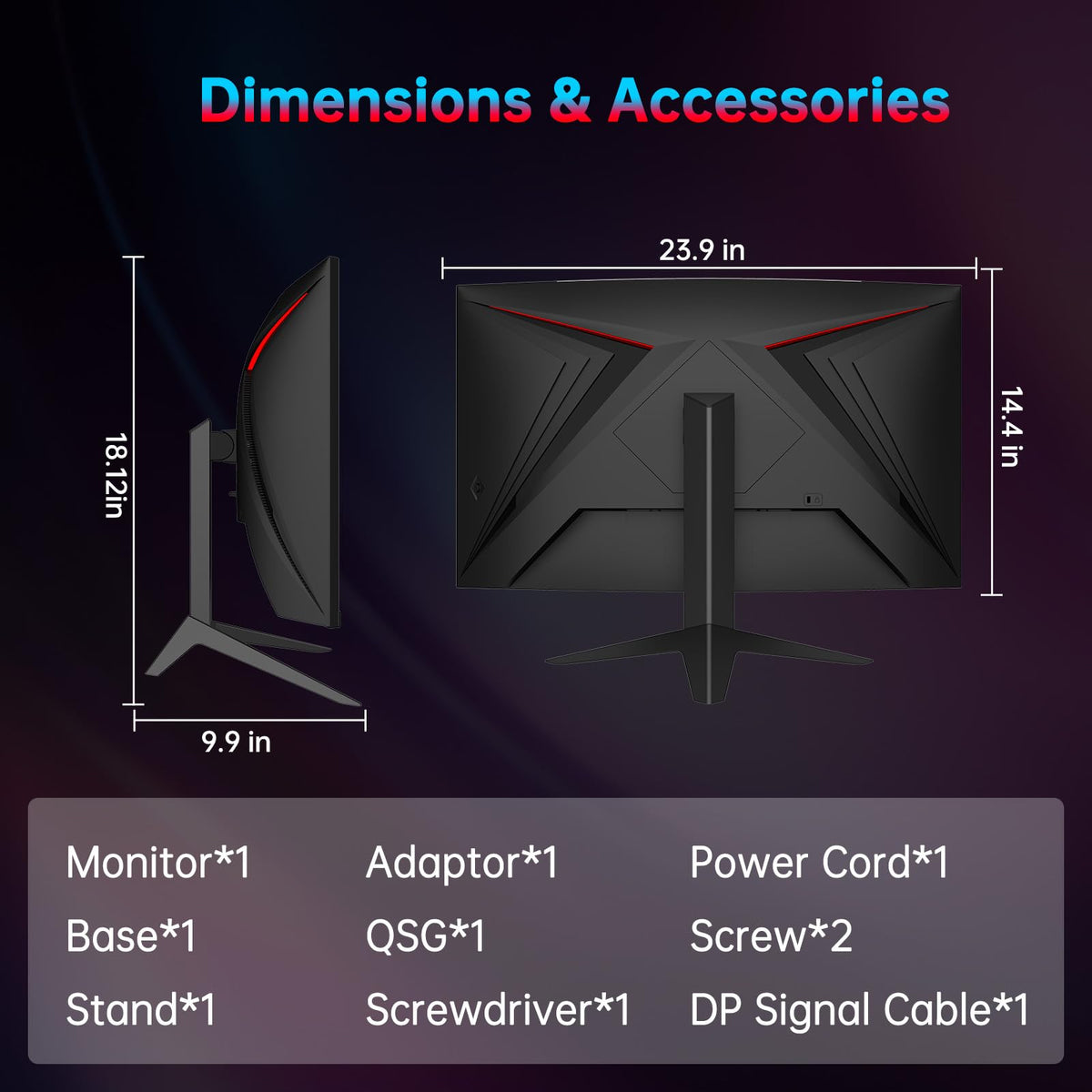 27 Inch 240Hz Curved 2K QHD Gaming Monitor R977652