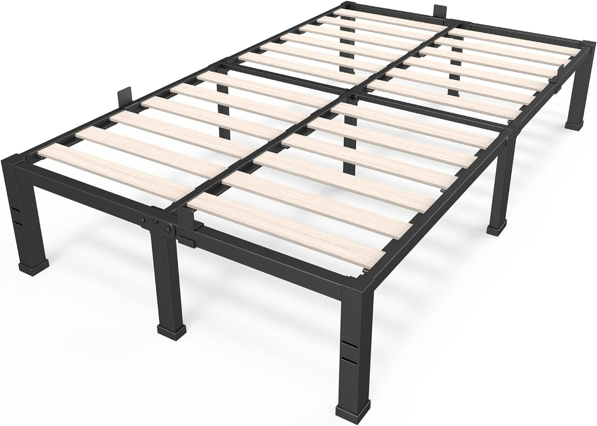 18 inch Queen Size Heavy Duty Platform Bed Frame with Wood Slats C924214