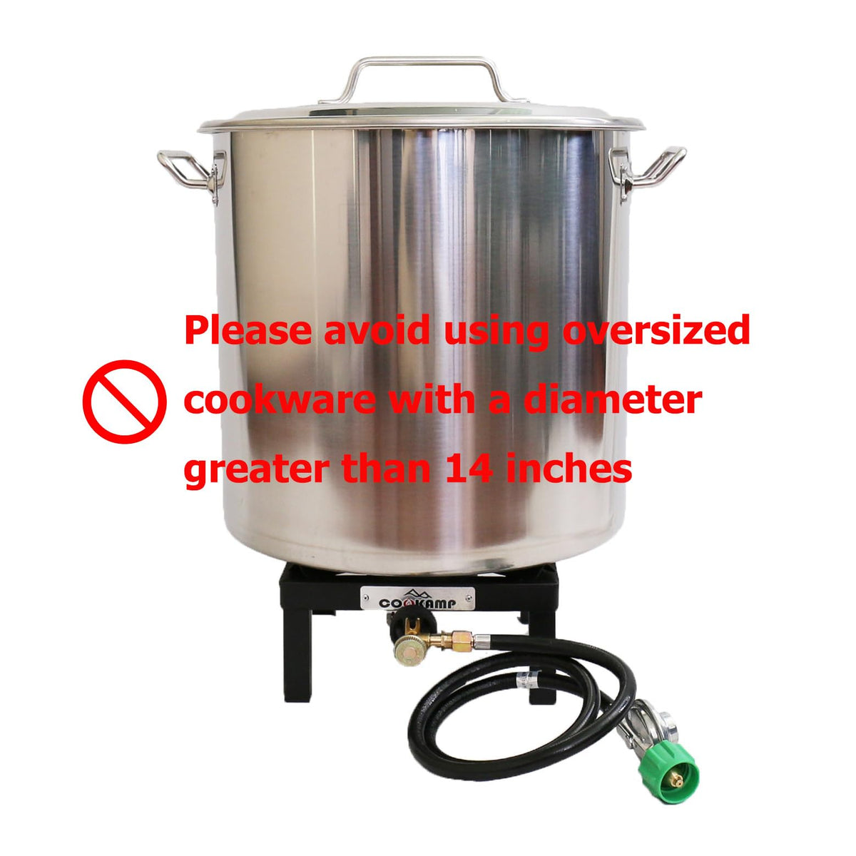 Single High Pressure Propane Camp Stove with Adjustable Regulator and Hose B953348