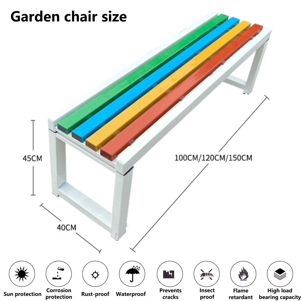 Weatherproof Metal Garden Bench 150 × 40 × 45 cm W565770