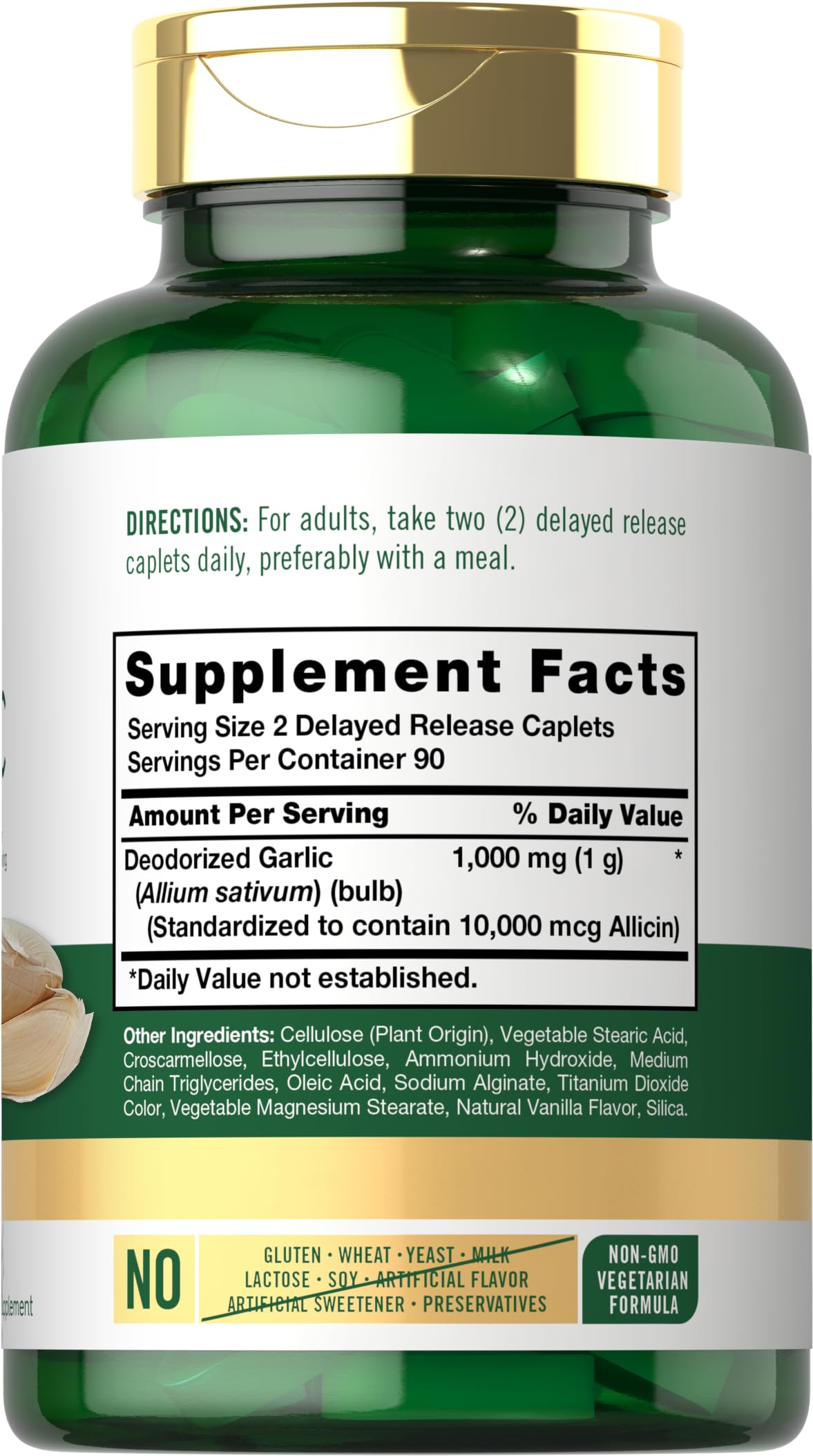 Odorless Garlic Supplement 1000mg 180 Caplets J331