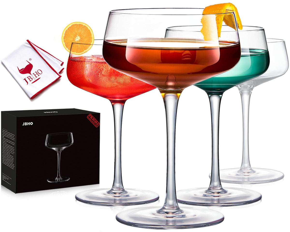 Crystal Coupe Glasses Set of 4, 10 Oz D800