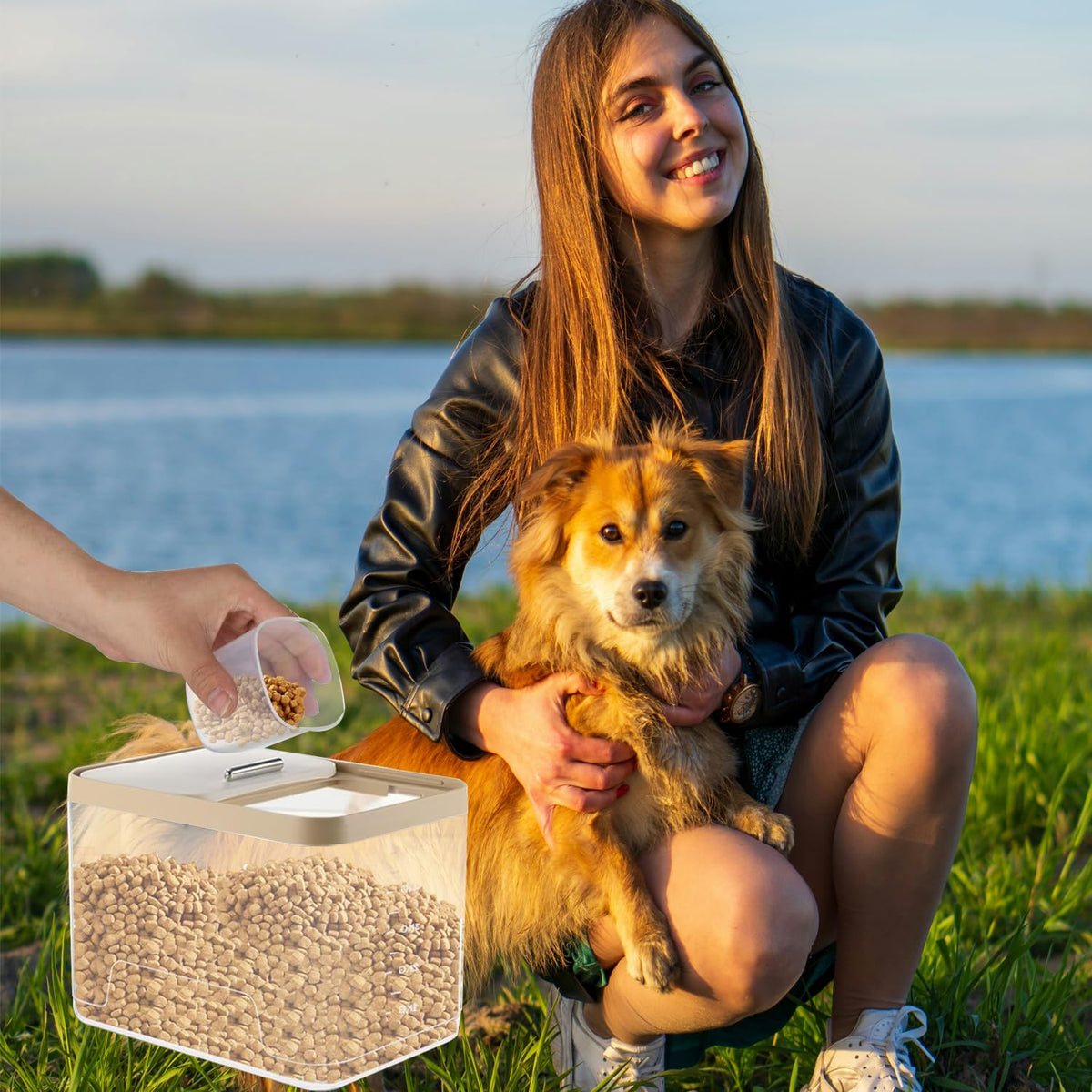 2 Pack 10 lb Clear Airtight Pet Food Storage Container D656504