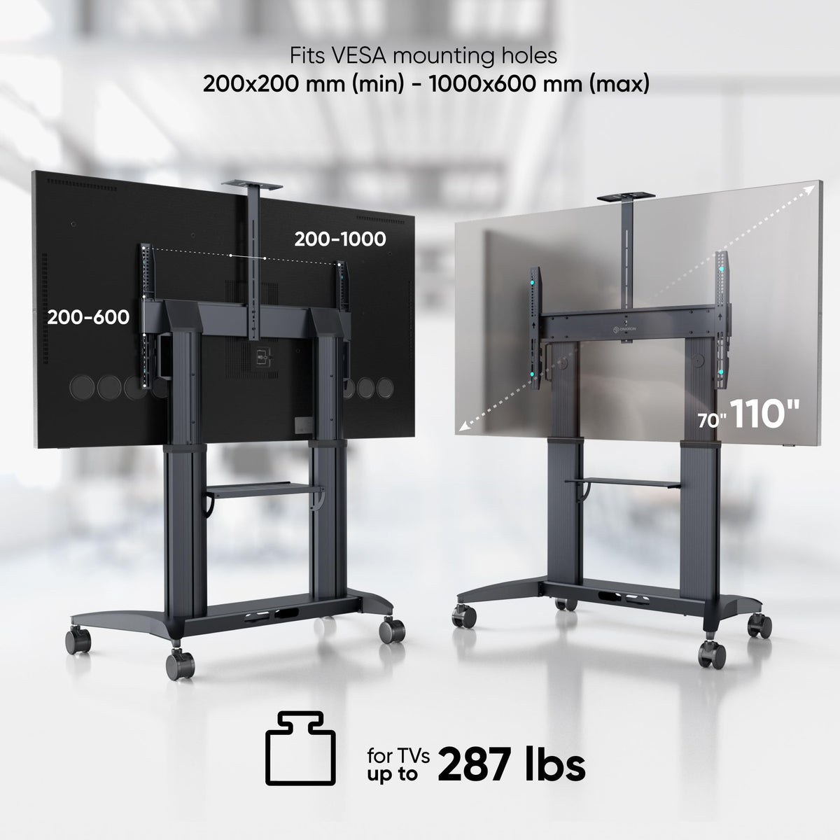 Mobile TV Stand 70-110 Inch Black D636