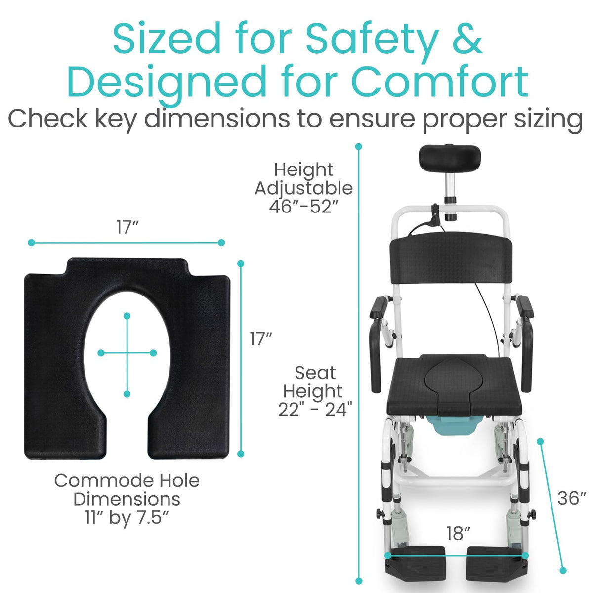 Reclining Shower Chair with Wheels V23820