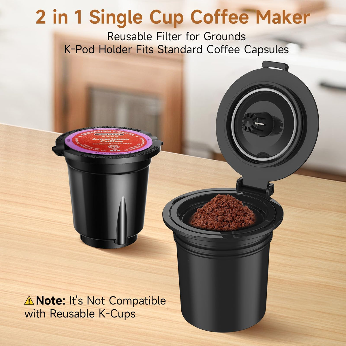 Single Serve Coffee Maker for K-Cup & Grounds H247