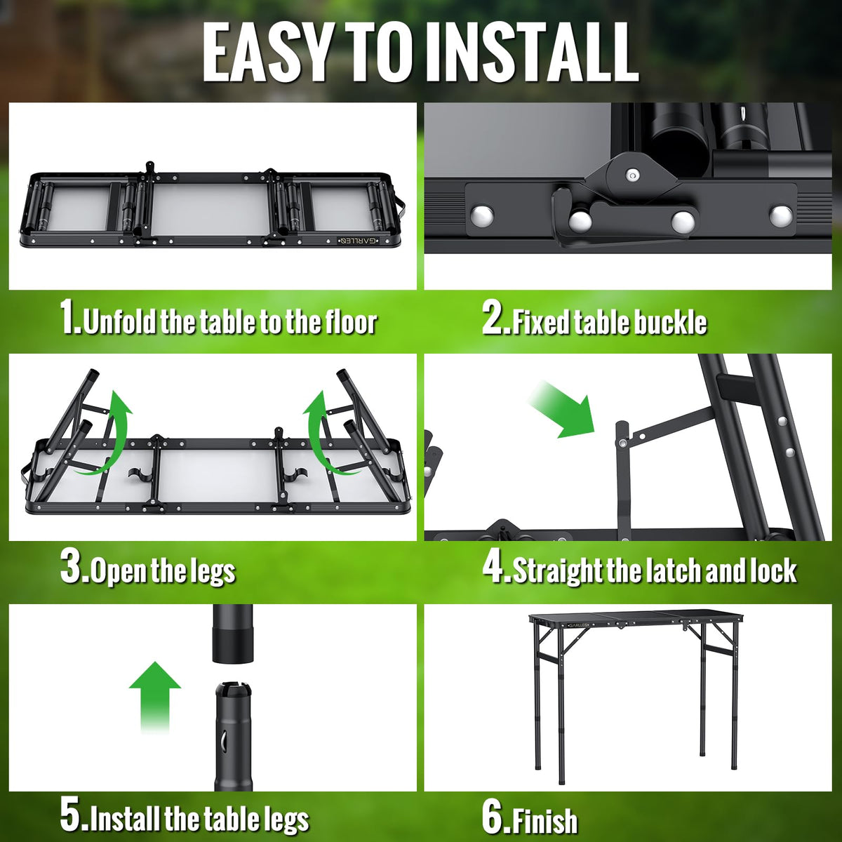 Folding Camping Table 3 Adjustable Height V235820