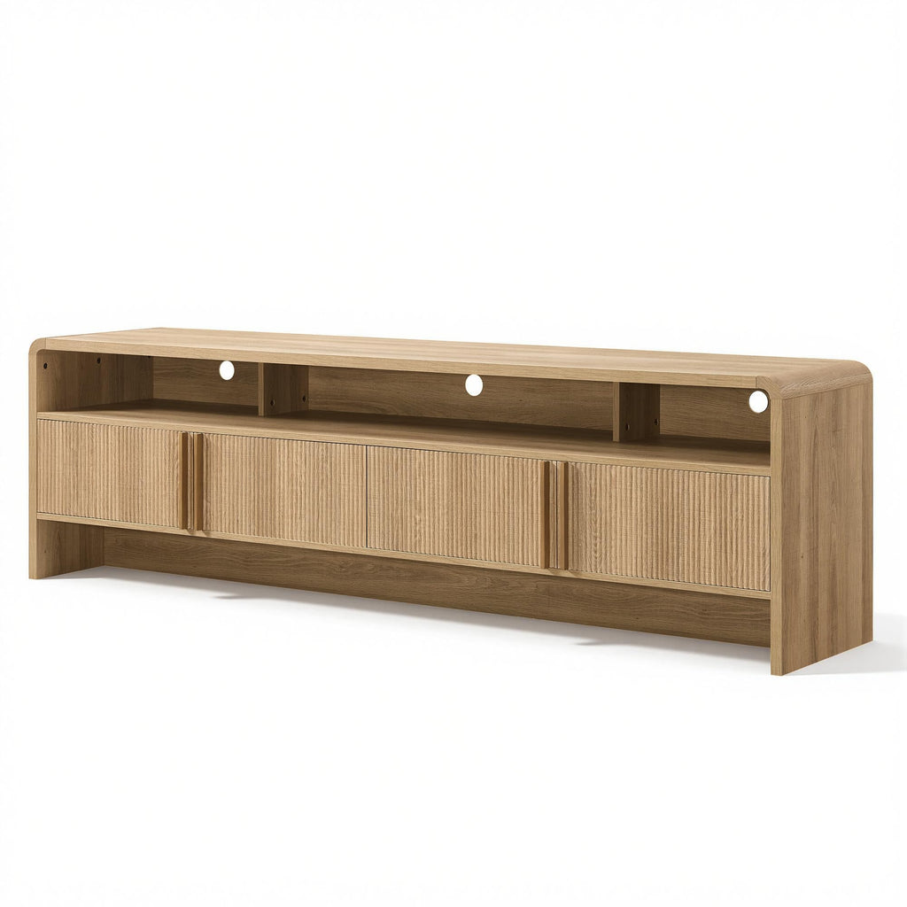70" Fluted TV Stand with 2 Storage Cabinets C458