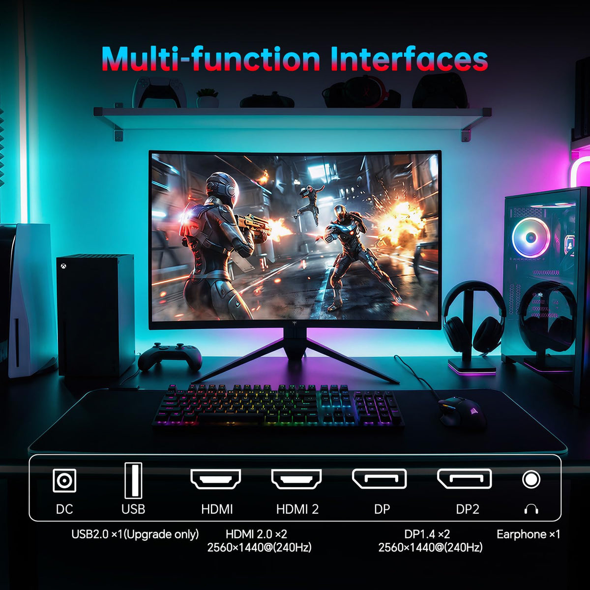 27 Inch 240Hz Curved 2K QHD Gaming Monitor R977652