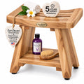 18" Solid Teak Shower Bench with Shelf Q332411