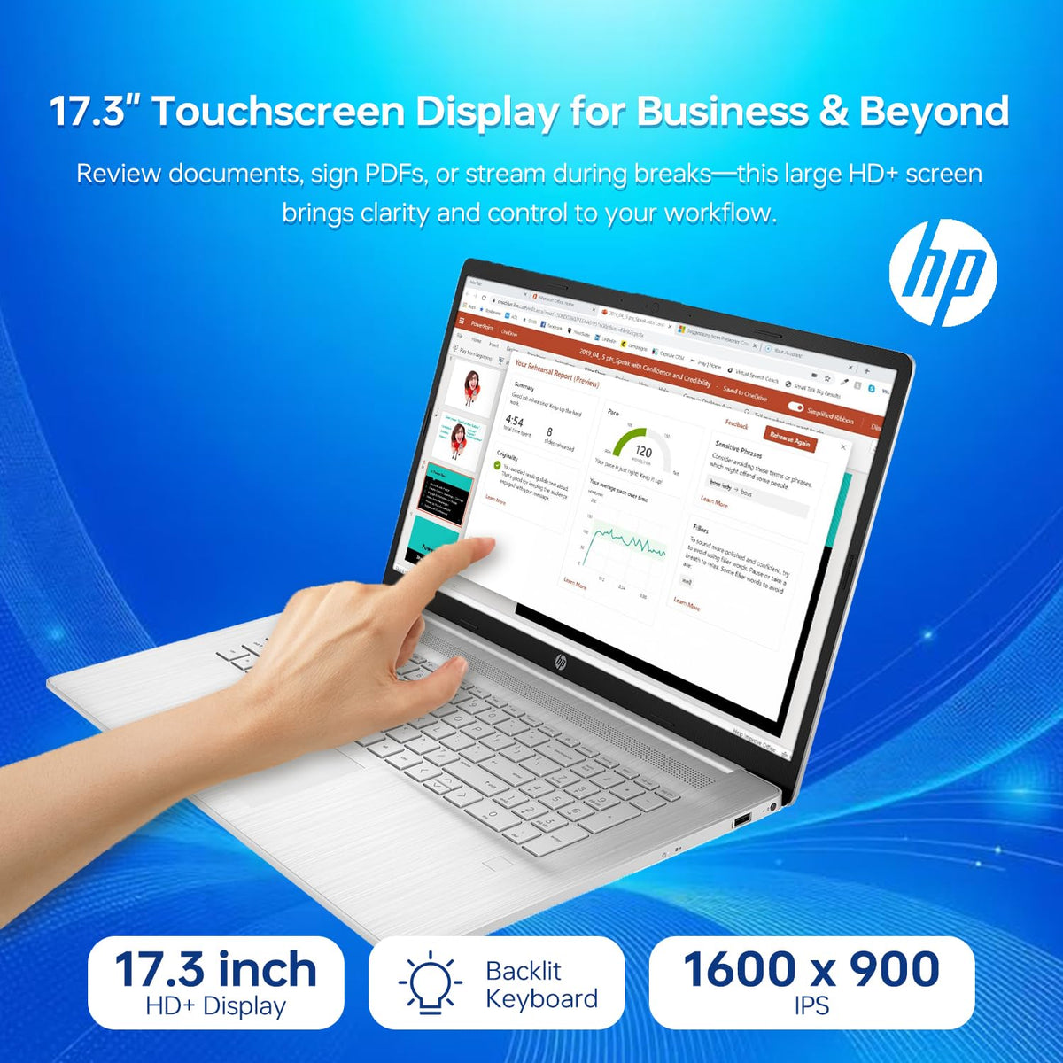 17.3" HD+ Touchscreen Laptop, Intel Core i5, 16GB RAM, 1TB SSD, Silver O658