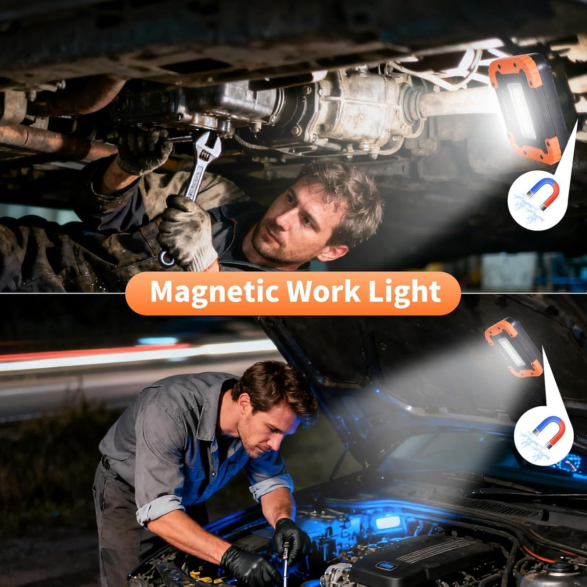 8 Pack Rechargeable LED Work Light 500LM Magnetic Base O891860