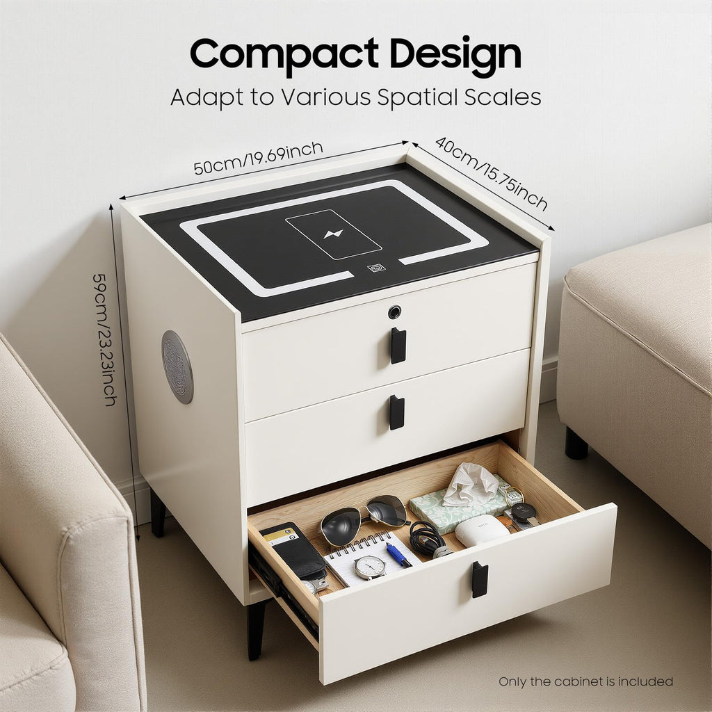 3-Drawer LED Nightstand with Wireless Charging Station N18757