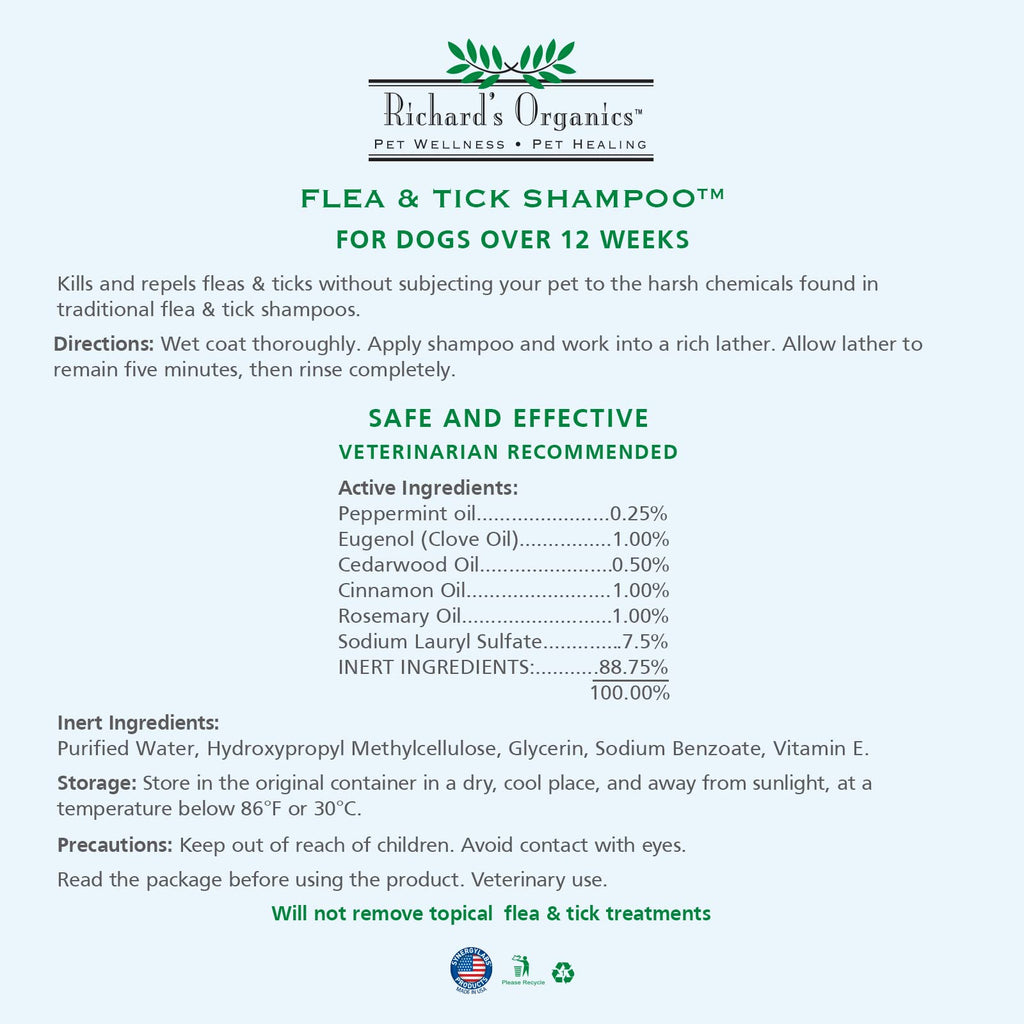 All-Natural Flea and Tick Shampoo for Dogs 12oz I816593