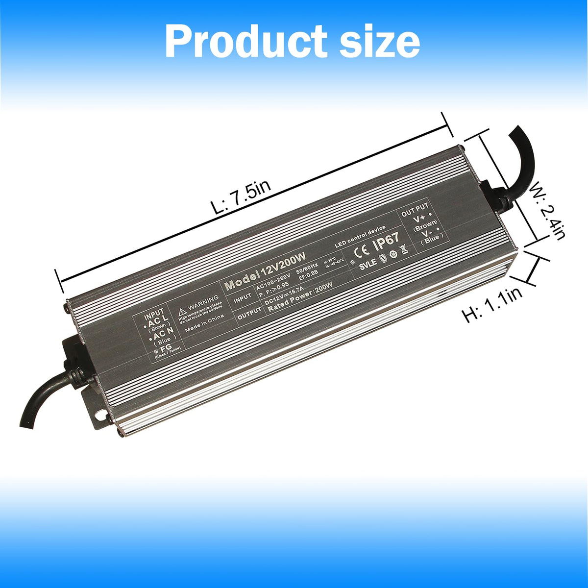12V 200W IP67 Waterproof LED Transformer B744