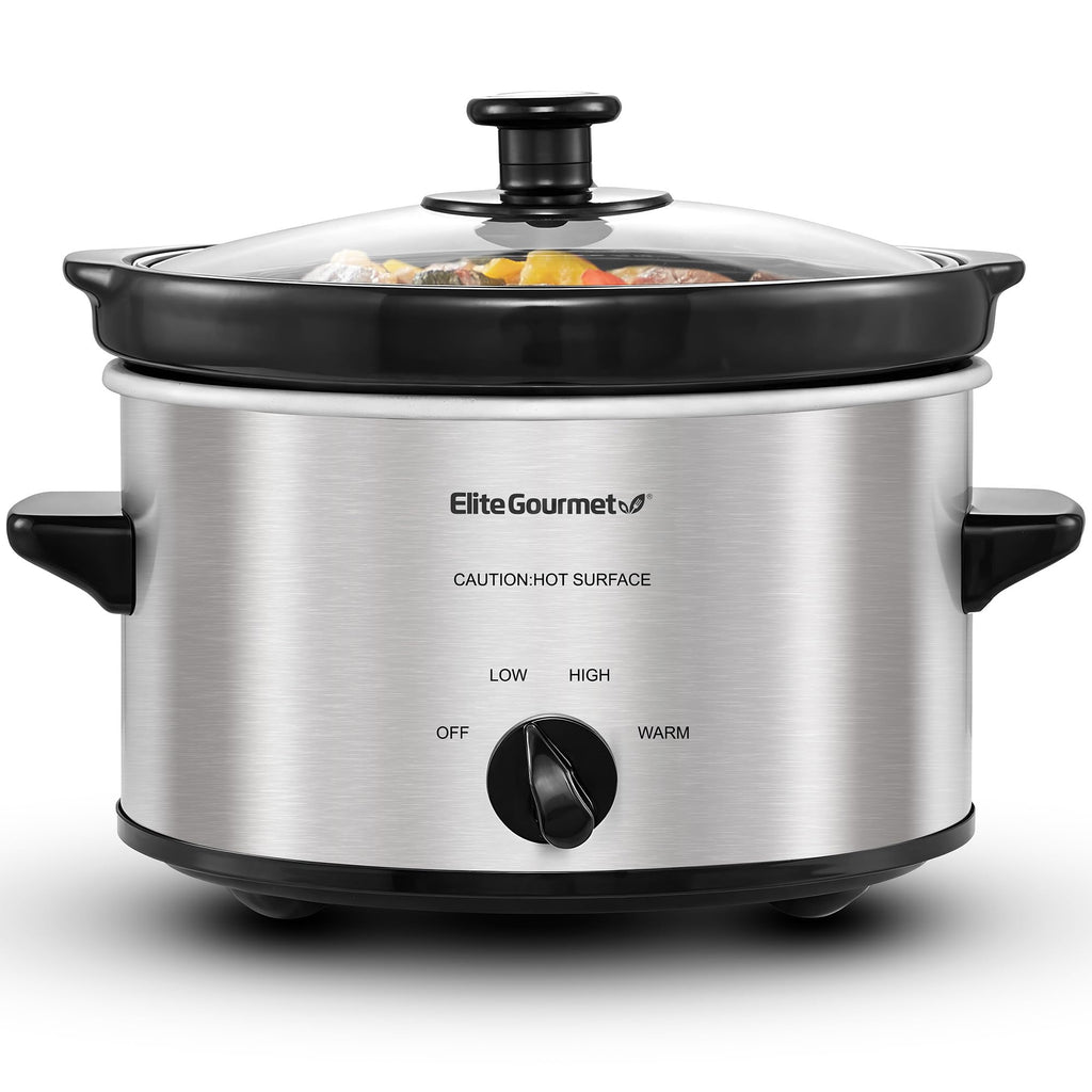 Electric Oval Slow Cooker, 2 Qt, Stainless Steel A2052