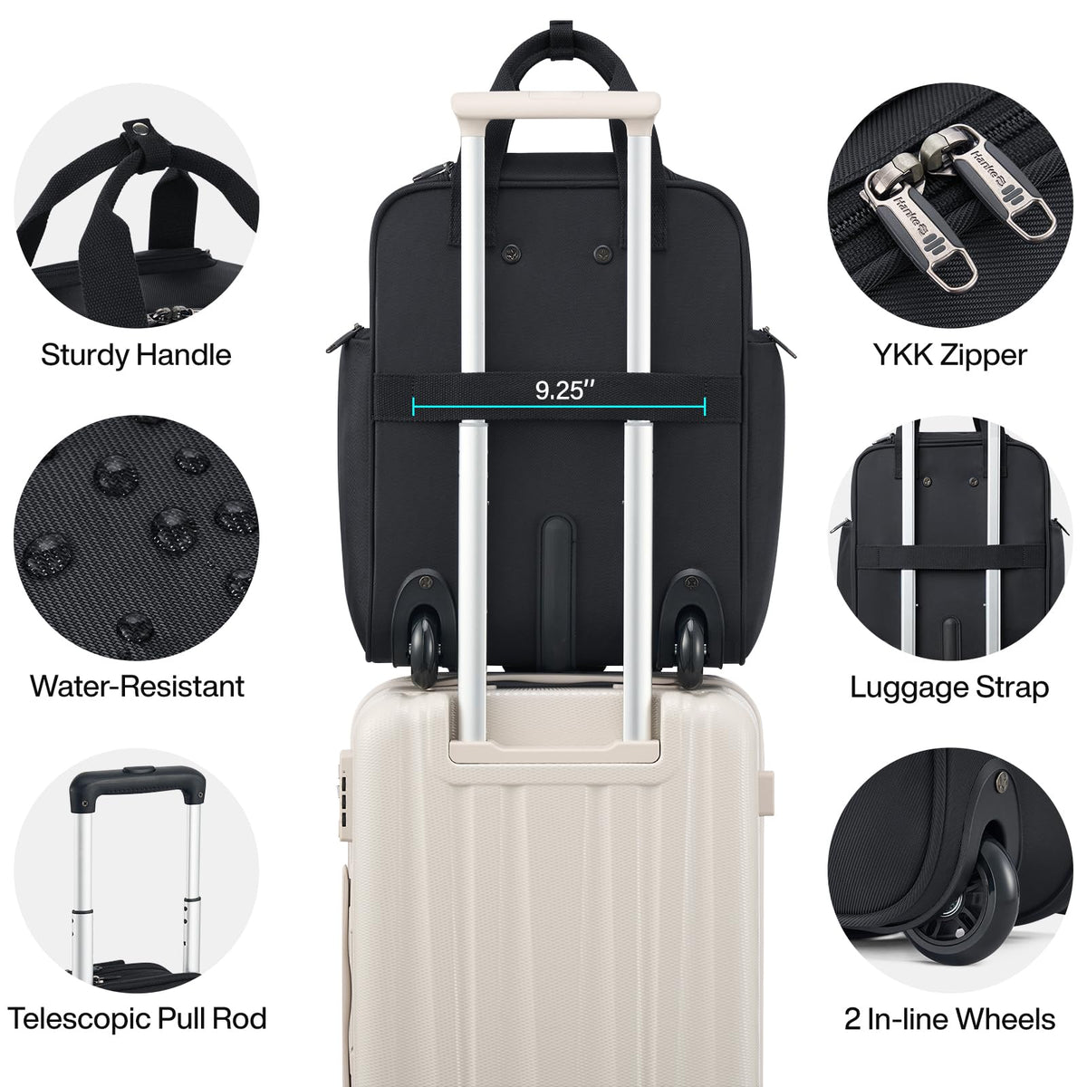 16 Inch Underseat Carry On Luggage with 2 Wheels Q556
