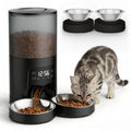 6L Automatic Cat Feeder with 2 Stainless Bowls Black U9930