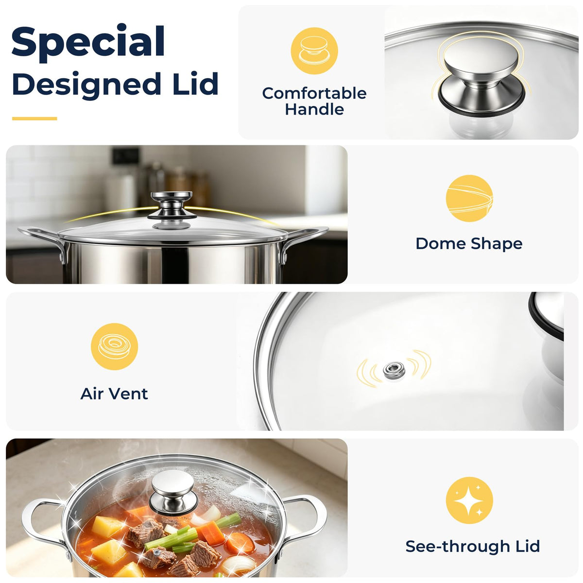 12 Qt Stainless Steel Stock Pot with Lid V95540