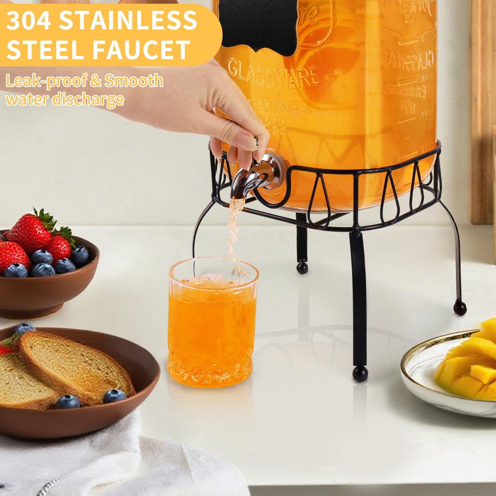 2 Gallon Glass Beverage Dispenser Jar H42067