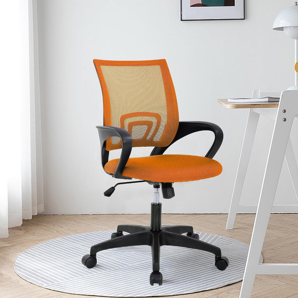 Orange Ergonomic Mesh Office Chair with Lumbar Support Q4186