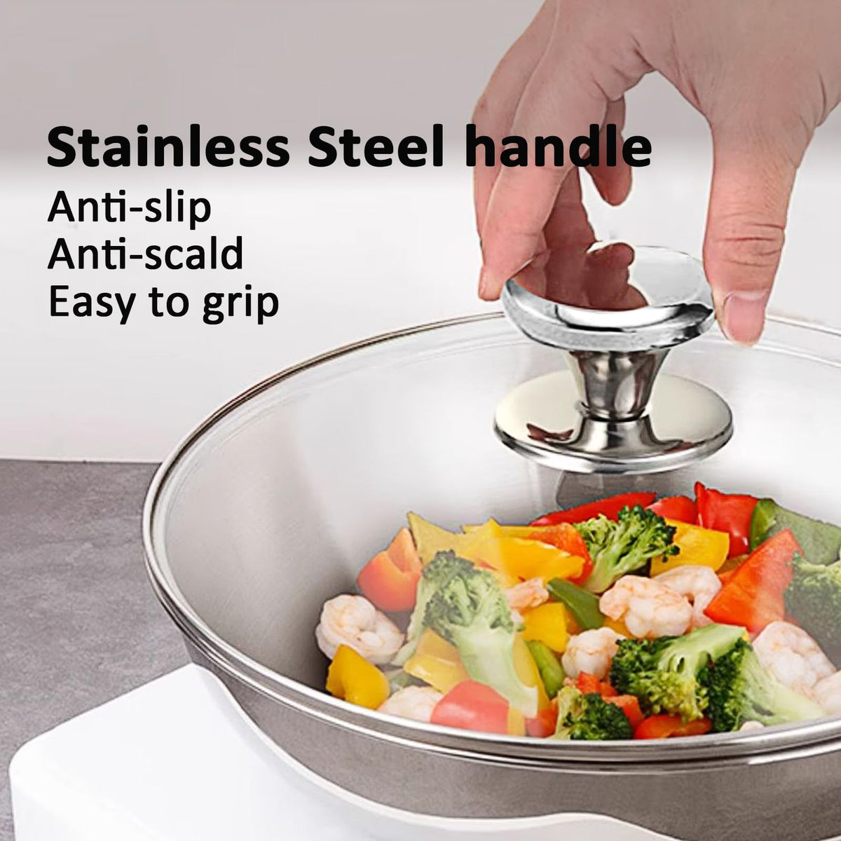 Clear Tempered Glass Lids with Steam Vent K1105