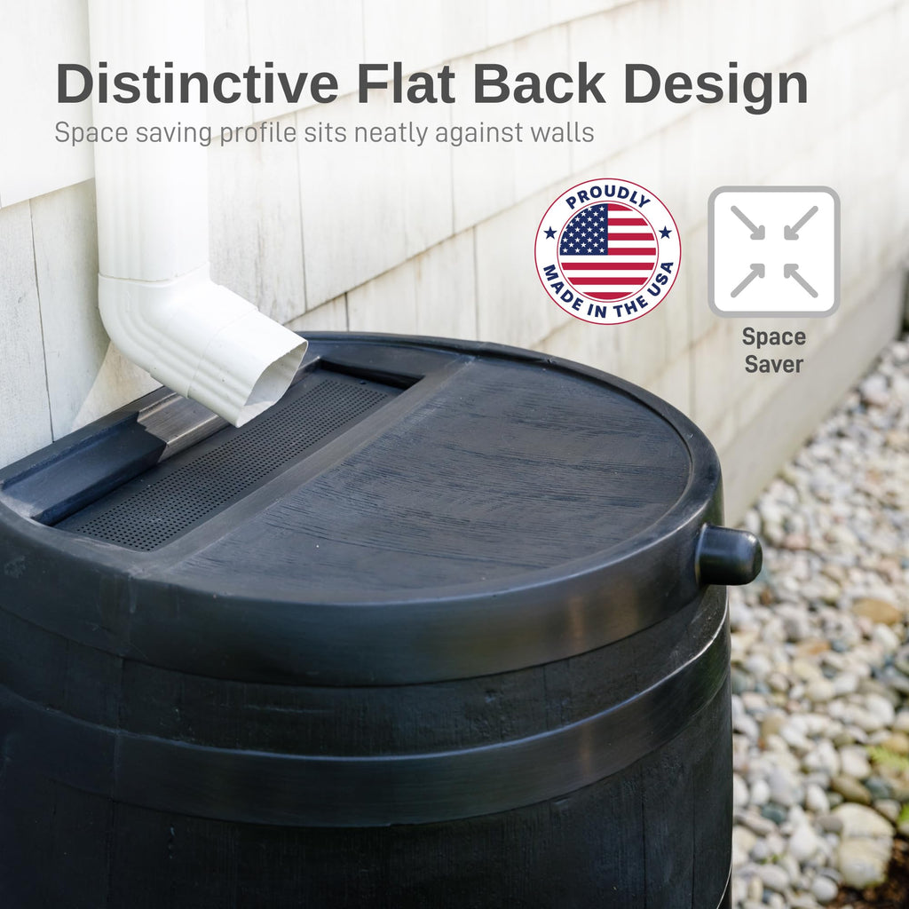 50-Gallon Recycled Plastic Rain Barrel R671