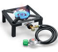 Single High Pressure Propane Camp Stove with Adjustable Regulator and Hose B953348
