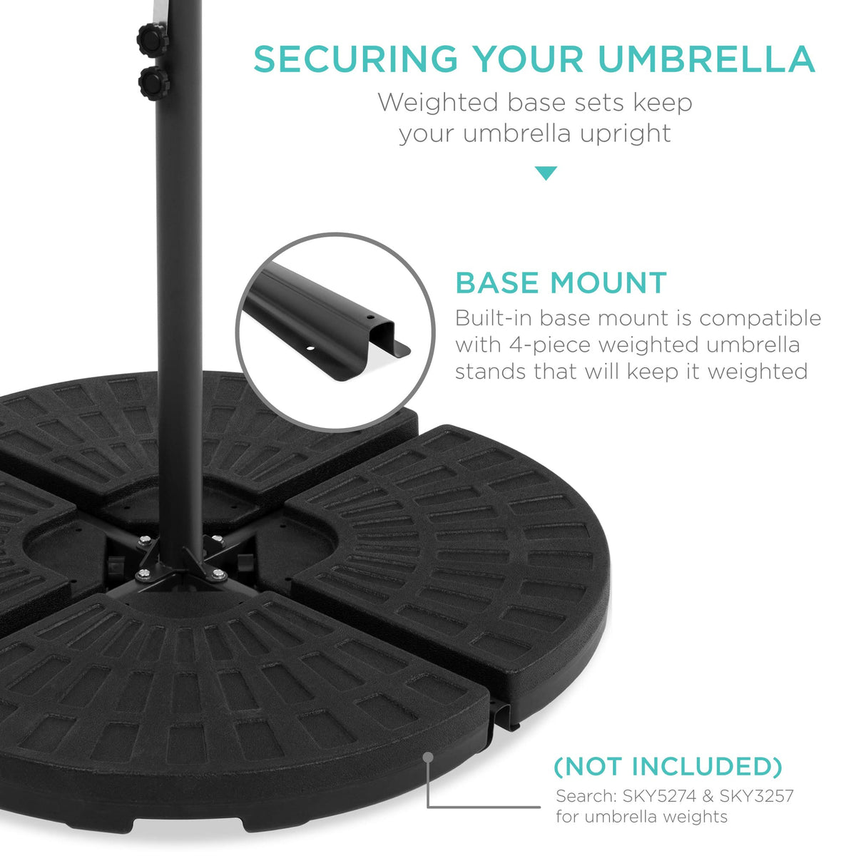 10ft Solar LED Offset Cantilever Patio Umbrella S3416