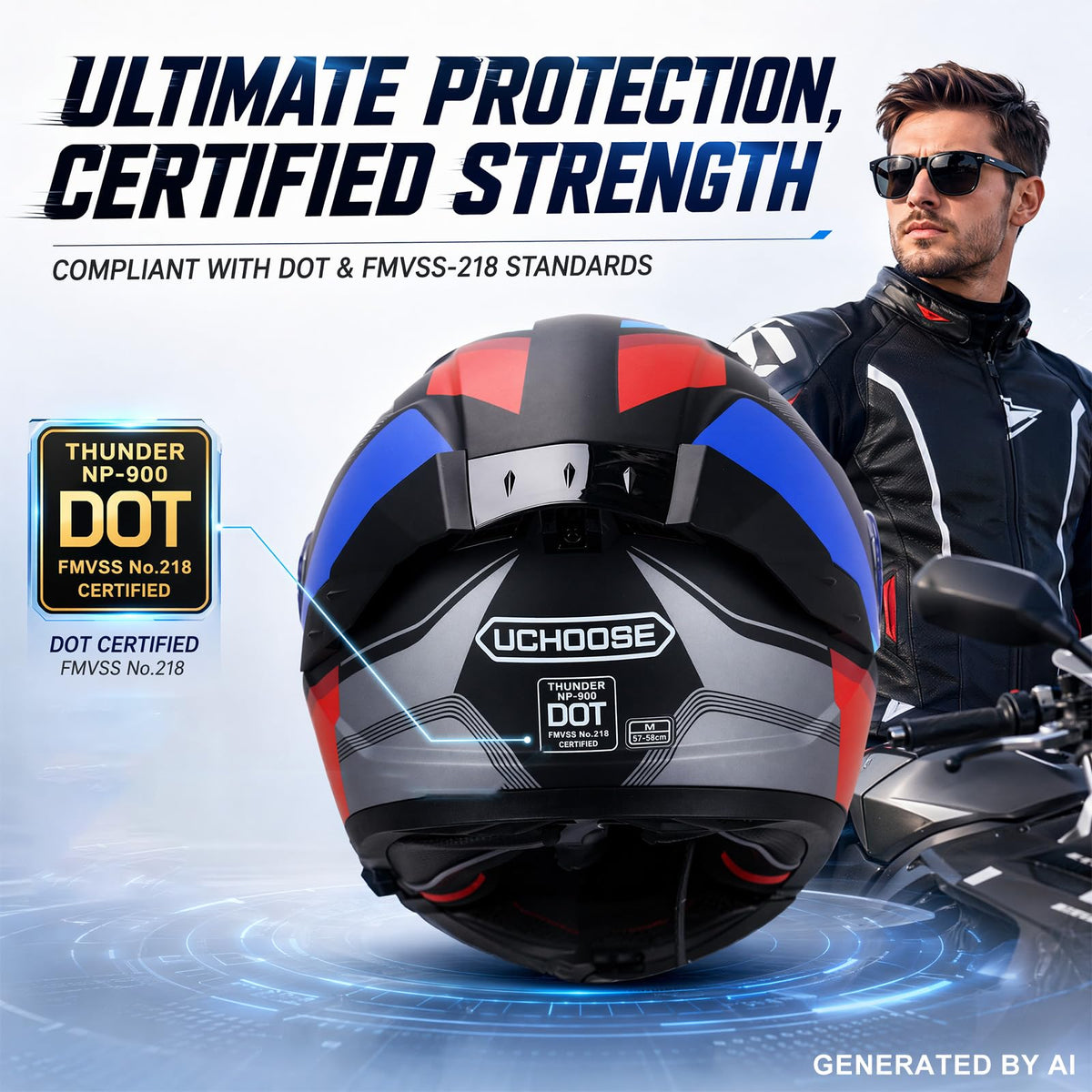 Heavy Duty Flip Up Modular Motorcycle Helmet H4637