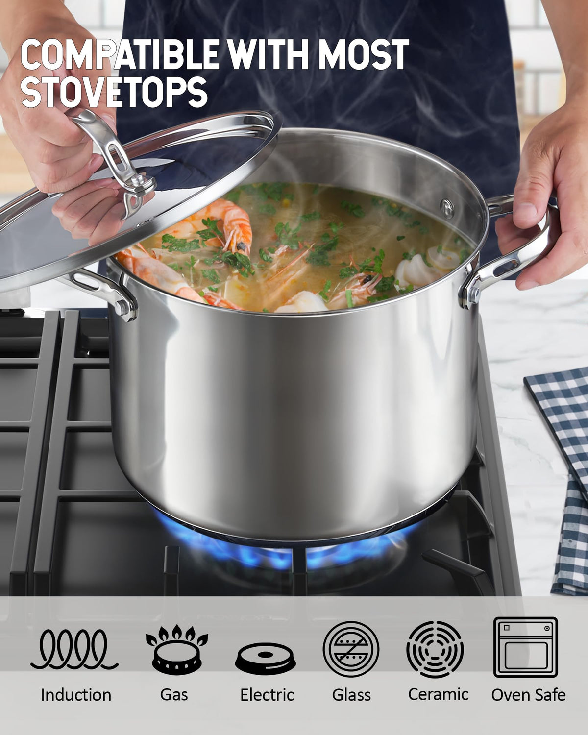 8 Quart Stainless Steel Stock Pot E64095