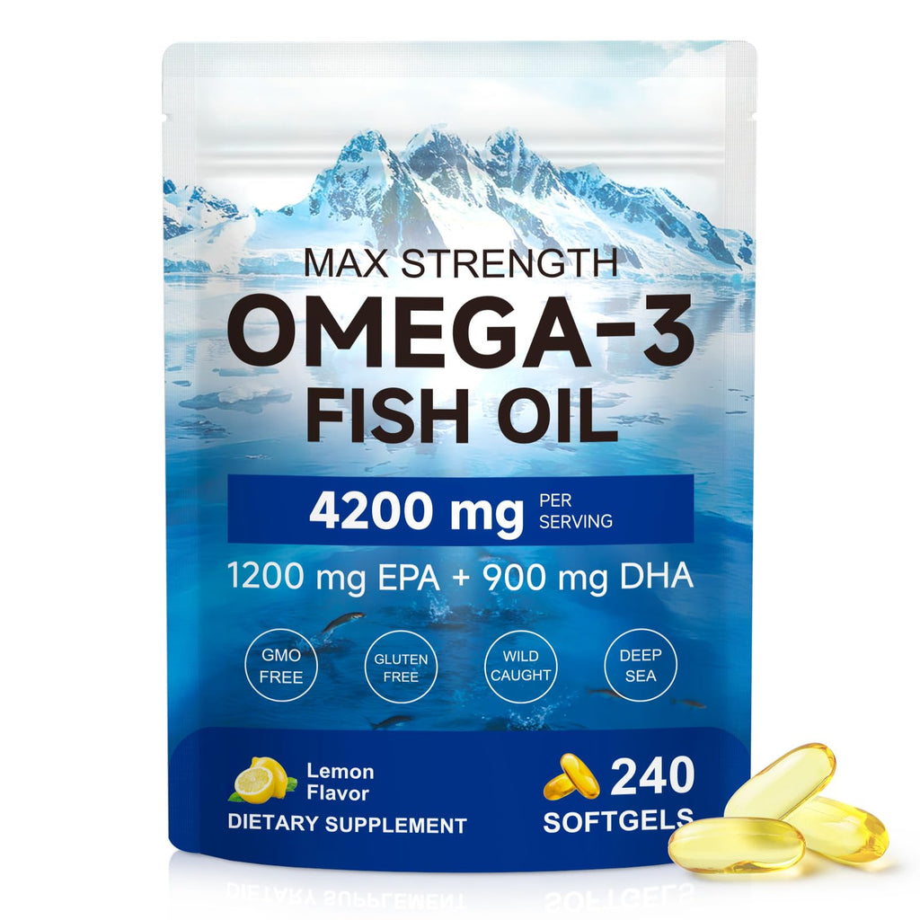 Omega 3 Fish Oil Softgels 4200mg 240 Softgels F648430