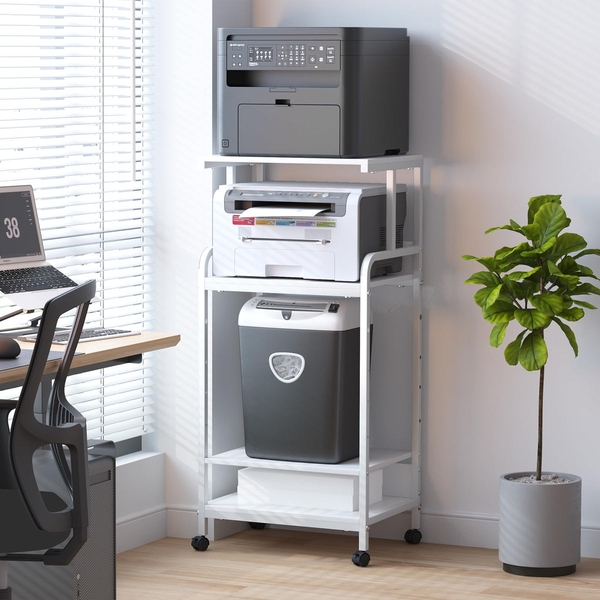 4-Tier Printer Stand with Storage Shelf V602148