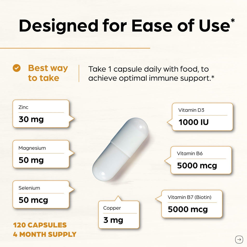 Zinc 30mg 120 Capsules with Copper Selenium Biotin M71922